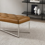 Harper Tan Genuine Leather Bench by Ashcroft Furniture at Eve Furniture