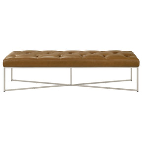 Harper Tan Genuine Leather Bench by Ashcroft Furniture at Eve Furniture
