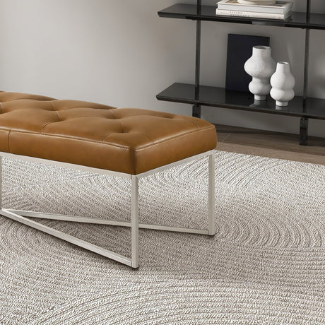 Harper Tan Leather Bench by Ashcroft Furniture at Eve Furniture