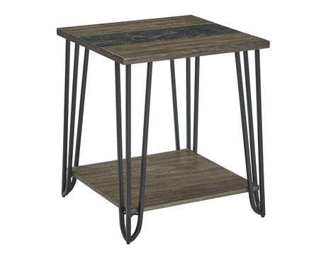 Harper End Table with SIntered Stone Inlay by Steve Silver at Eve Furniture