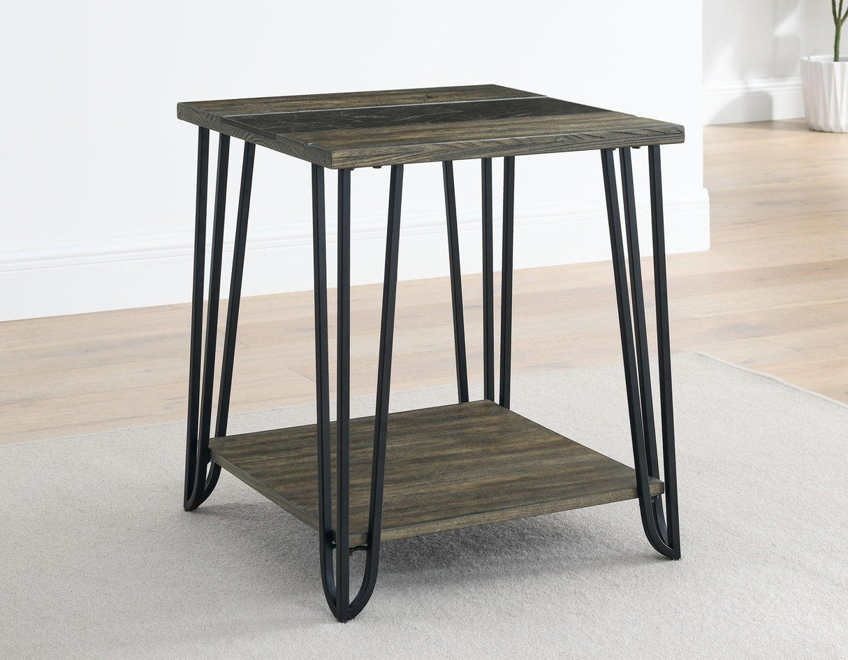 Harper End Table with SIntered Stone Inlay by Steve Silver at Eve Furniture