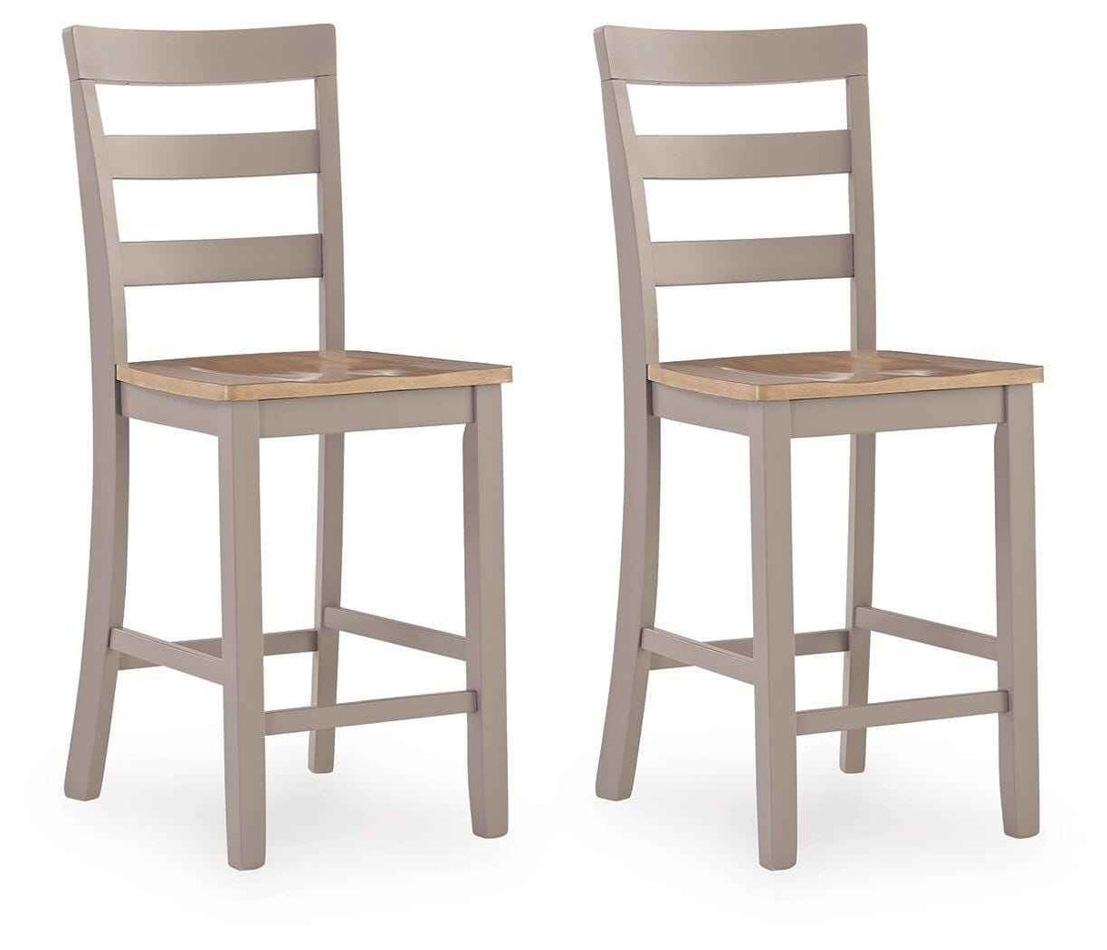 Harperfeld Natural/Gray Counter Height Barstool, Set of 2