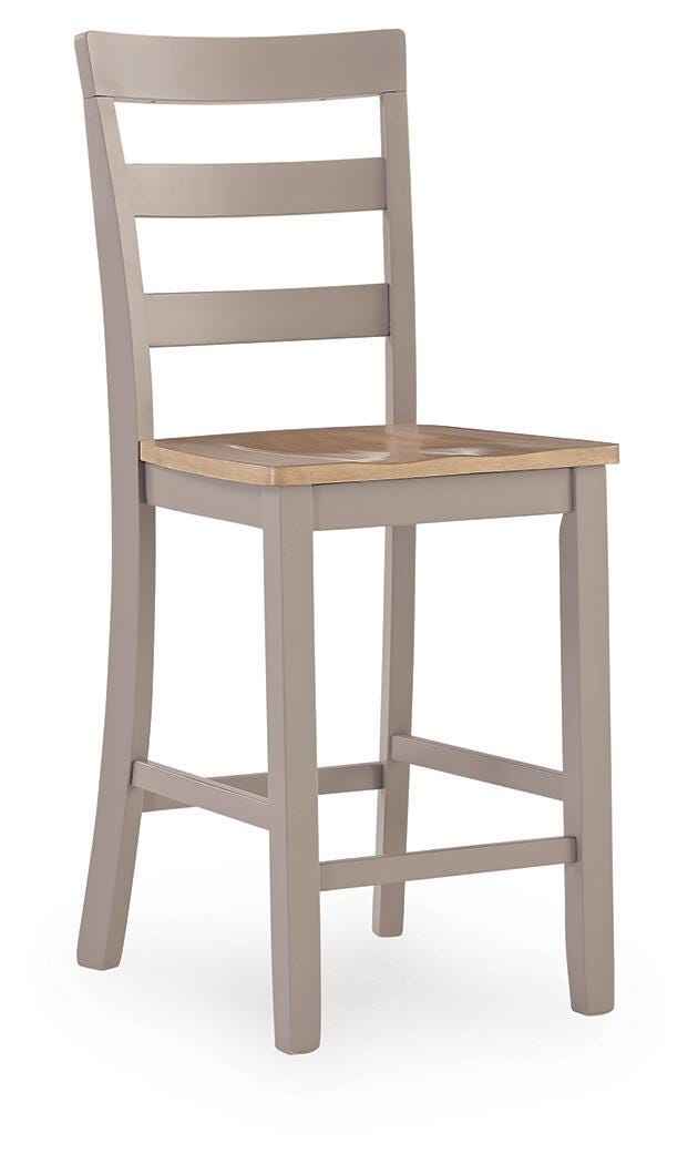 Harperfeld Natural/Gray Counter Height Barstool, Set of 2