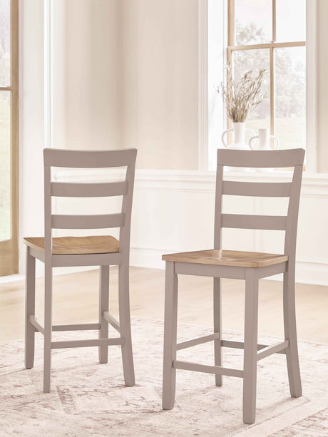 Harperfeld Natural/Gray Counter Height Barstool, Set of 2 by Ashley at Eve Furniture