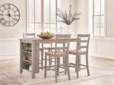 Harperfeld Natural/Gray Counter Height Dining Table and 4 Chairs