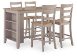 Harperfeld Natural/Gray Counter Height Dining Table and 4 Chairs
