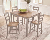 Harperfeld Natural/Gray Counter Height Dining Table and 4 Counter Stools