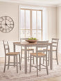 Harperfeld Natural/Gray Counter Height Dining Table and 4 Counter Stools