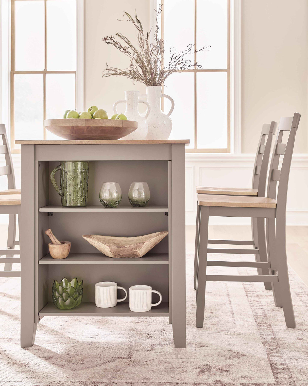 Harperfeld Natural/Gray Counter Height Dining Table