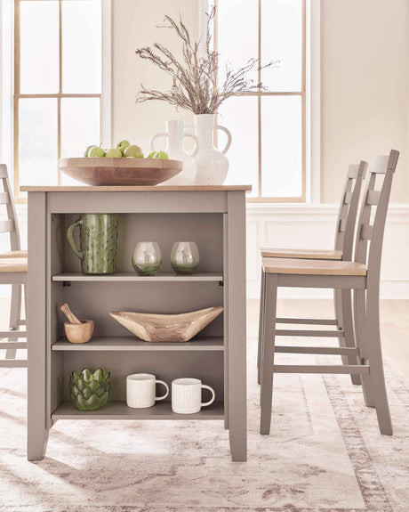 Harperfeld Natural/Gray Counter Height Dining Table by Ashley at Eve Furniture