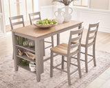 Harperfeld Natural/Gray Counter Height Dining Table by Ashley at Eve Furniture