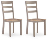Harperfeld Natural/Gray Dining Chair, Set of 2