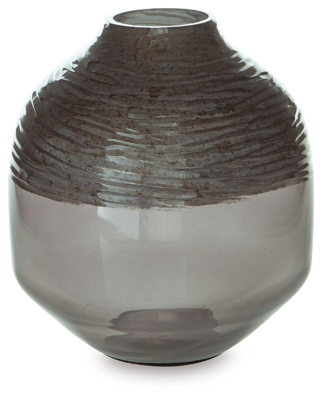 Harpwick Metallic Gray Vase by Ashley at Eve Furniture