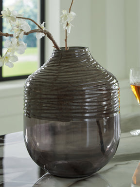 Harpwick Metallic Gray Vase by Ashley at Eve Furniture