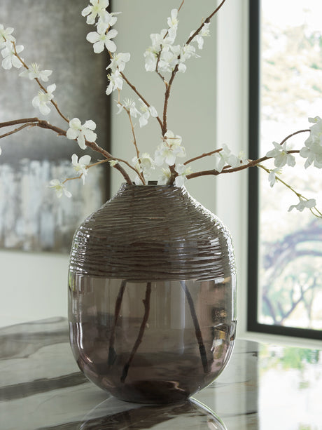 Harpwick Metallic Gray Vase by Ashley at Eve Furniture