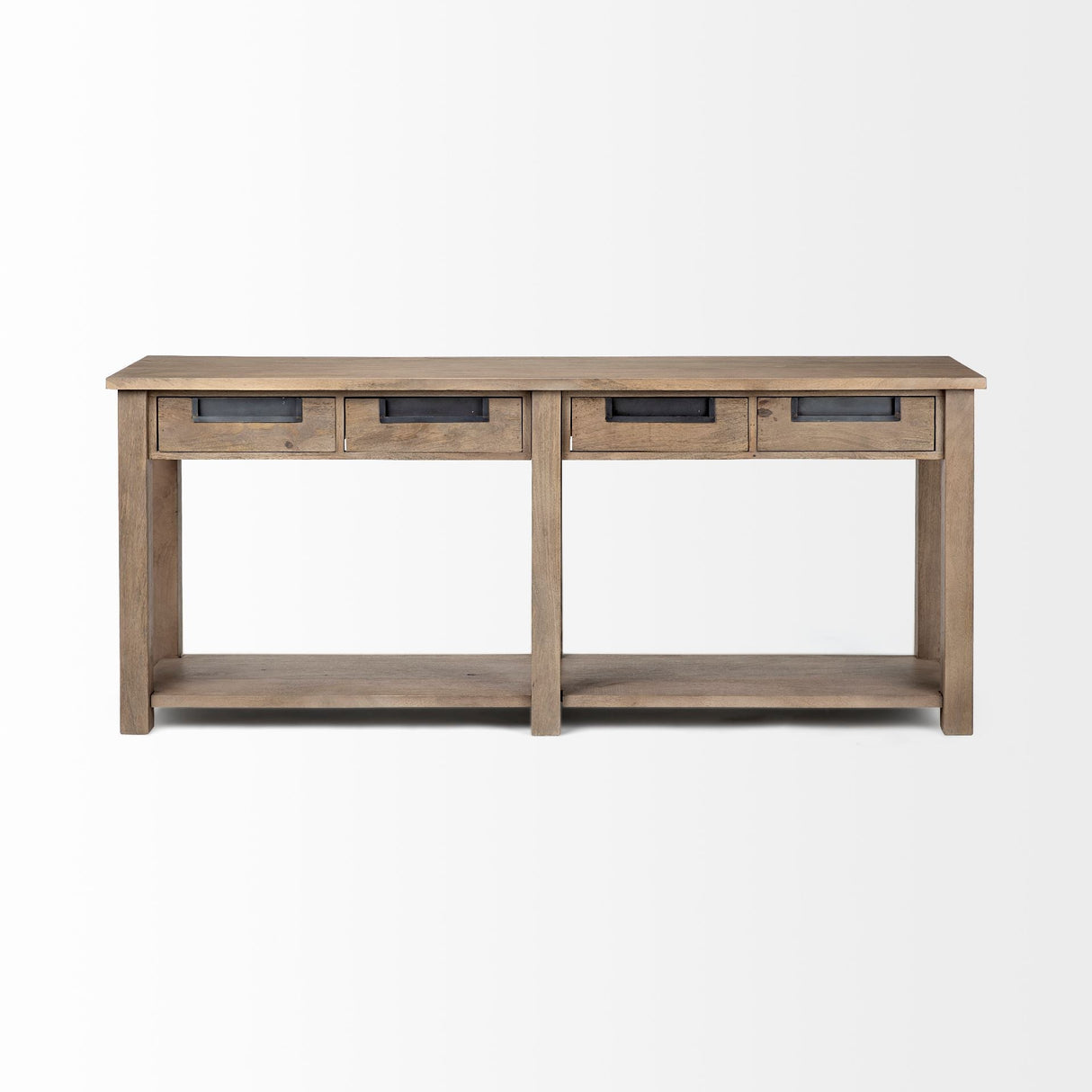 Harrelson III Brown Wood 4 Drawer Console Table by Mercana at Eve Furniture