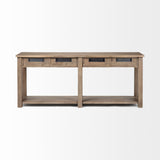 Harrelson III Brown Wood 4 Drawer Console Table by Mercana at Eve Furniture