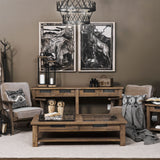 Harrelson III Brown Wood 4 Drawer Console Table by Mercana at Eve Furniture