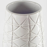 Harrier II Large Gray Ceramic Dark Base White Vase by Mercana at Eve Furniture