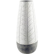 Harrier II Large Gray Ceramic Dark Base White Vase by Mercana at Eve Furniture