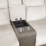 Harriette Beige/Brown 2-Piece Double Reclining Set by Homelegance at Eve Furniture