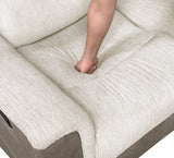 Harriette Beige/Brown 2-Piece Double Reclining Set by Homelegance at Eve Furniture