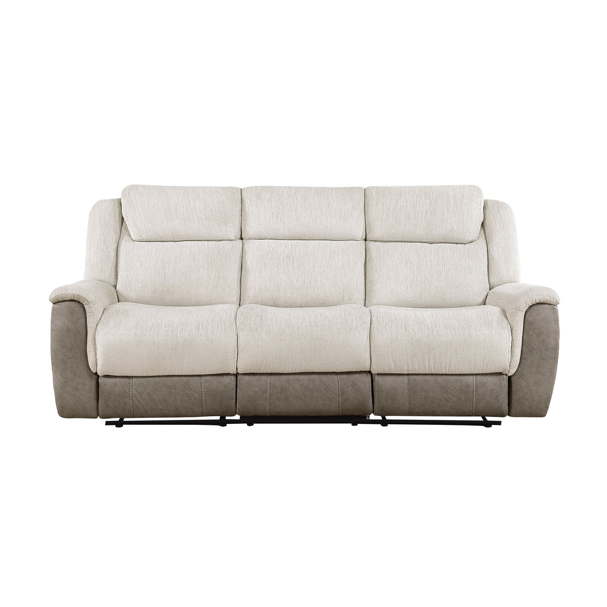 Harriette Beige/Brown 2-Piece Double Reclining Set by Homelegance at Eve Furniture