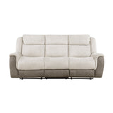Harriette Beige/Brown 2-Piece Double Reclining Set by Homelegance at Eve Furniture