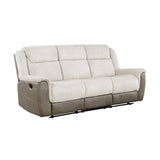 Harriette Beige/Brown 2-Piece Double Reclining Set by Homelegance at Eve Furniture