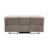 Harriette Beige/Brown 2-Piece Double Reclining Set by Homelegance at Eve Furniture
