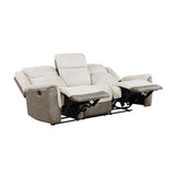 Harriette Beige/Brown 2-Piece Double Reclining Set by Homelegance at Eve Furniture
