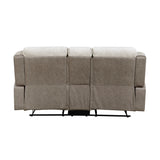 Harriette Beige/Brown 2-Piece Double Reclining Set by Homelegance at Eve Furniture