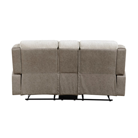 Harriette Beige/Brown 2-Piece Double Reclining Set by Homelegance at Eve Furniture