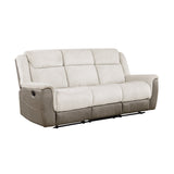 Harriette Beige/Brown Double Reclining Living Room Set by Homelegance at Eve Furniture