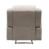 Harriette Beige/Brown Reclining Chair by Homelegance at Eve Furniture
