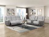Harriette Gray Double Reclining Loveseat with Center Console by Homelegance at Eve Furniture