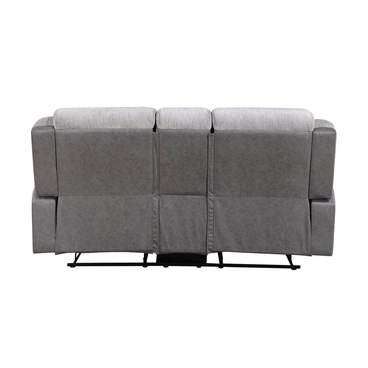 Harriette Gray Double Reclining Loveseat with Center Console by Homelegance at Eve Furniture