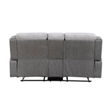 Harriette Gray Double Reclining Loveseat with Center Console by Homelegance at Eve Furniture