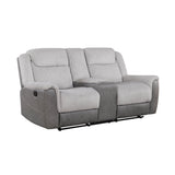 Harriette Gray Double Reclining Loveseat with Center Console by Homelegance at Eve Furniture