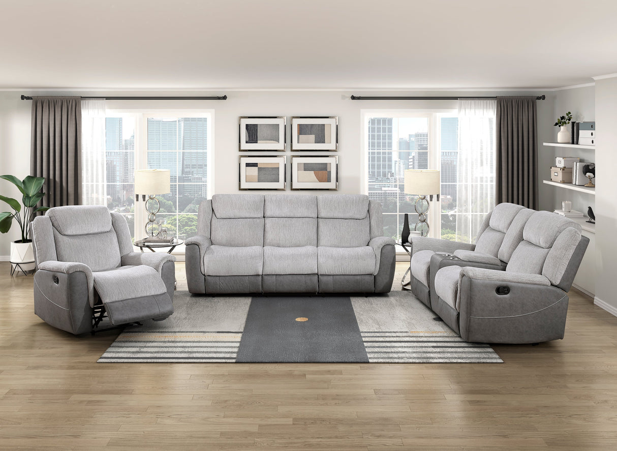 Harriette Gray Reclining Chair by Homelegance at Eve Furniture