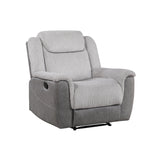 Harriette Gray Reclining Chair by Homelegance at Eve Furniture