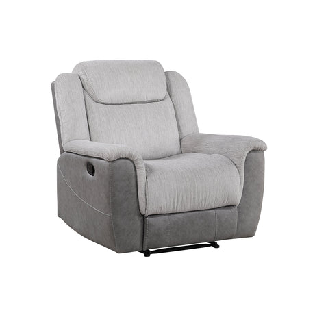 Harriette Gray Reclining Chair by Homelegance at Eve Furniture