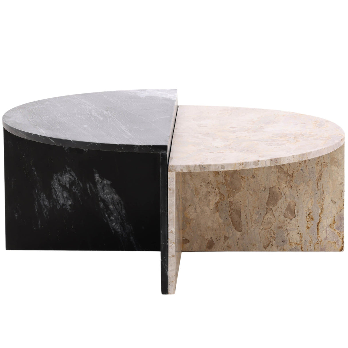 Harrington Coffee Table, Black/Cream, Set of 2 by Dovetail at Eve Furniture