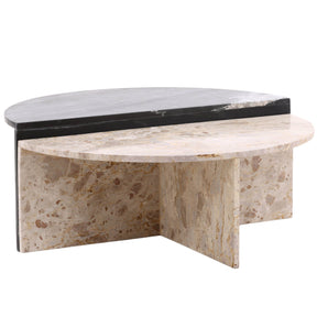 Harrington Coffee Table, Black/Cream, Set of 2 by Dovetail at Eve Furniture