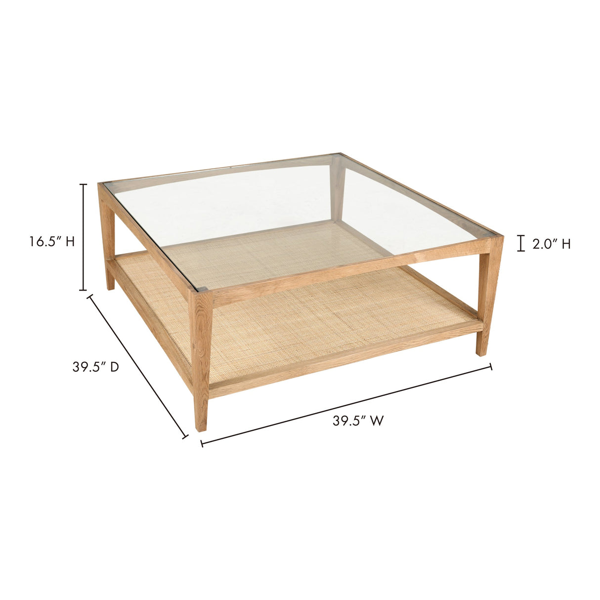 Harrington Natural Coffee Table by Moe's Home at Eve Furniture