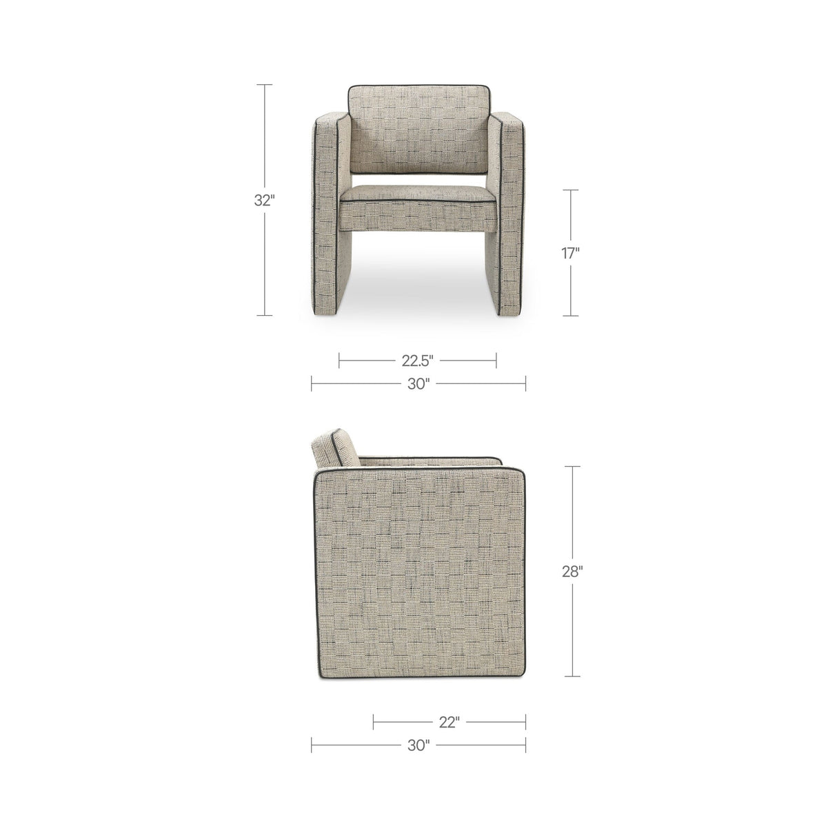 Harris Black/Beige Weave Accent Chair by Moe's Home at Eve Furniture