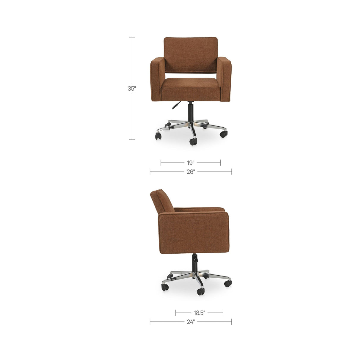 Harris Burgundy Office Chair by Moe's Home at Eve Furniture