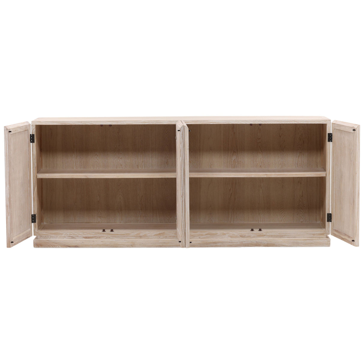 Harrison 4 Door Sideboard, White Wash by Dovetail at Eve Furniture