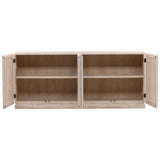 Harrison 4 Door Sideboard, White Wash by Dovetail at Eve Furniture