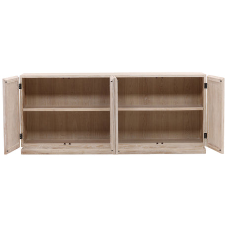 Harrison 4 Door Sideboard, White Wash by Dovetail at Eve Furniture